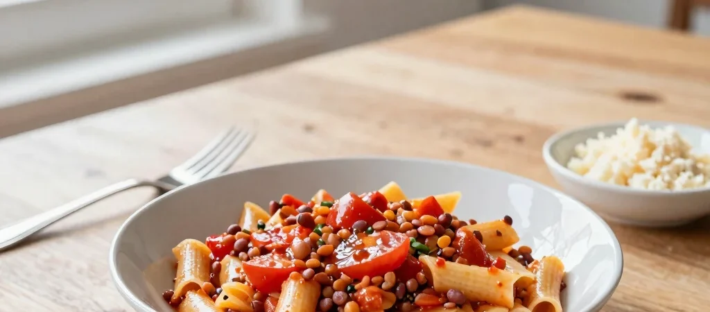 One-Pot-Linsenpasta für den Feierabend